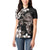 Hawaiian Lei Day Women Polo Shirt Plumeria and Turtle with Polynesian Tribal Pattern Grayscale Color