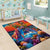 Hawaiian Lei Day Area Rug Dolphins with Colorful Corals and Romantic Sunset