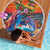 Hawaiian Lei Day Beach Blanket Dolphins with Colorful Corals and Romantic Sunset