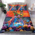 Hawaiian Lei Day Bedding Set Dolphins with Colorful Corals and Romantic Sunset