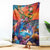 Hawaiian Lei Day Blanket Dolphins with Colorful Corals and Romantic Sunset