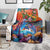 Hawaiian Lei Day Blanket Dolphins with Colorful Corals and Romantic Sunset