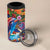 Hawaiian Lei Day 4 in 1 Can Cooler Tumbler Dolphins with Colorful Corals and Romantic Sunset