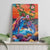 Hawaiian Lei Day Canvas Wall Art Dolphins with Colorful Corals and Romantic Sunset