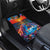 Hawaiian Lei Day Car Mats Dolphins with Colorful Corals and Romantic Sunset