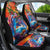 Hawaiian Lei Day Car Seat Cover Dolphins with Colorful Corals and Romantic Sunset