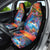 Hawaiian Lei Day Car Seat Cover Dolphins with Colorful Corals and Romantic Sunset