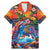 Hawaiian Lei Day Family Matching Mermaid Dress and Hawaiian Shirt Dolphins with Colorful Corals and Romantic Sunset