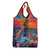 Hawaiian Lei Day Grocery Bag Dolphins with Colorful Corals and Romantic Sunset