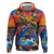 Hawaiian Lei Day Hoodie Dolphins with Colorful Corals and Romantic Sunset