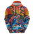 Hawaiian Lei Day Hoodie Dolphins with Colorful Corals and Romantic Sunset