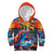 Hawaiian Lei Day Kid Hoodie Dolphins with Colorful Corals and Romantic Sunset