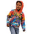 Hawaiian Lei Day Kid Hoodie Dolphins with Colorful Corals and Romantic Sunset