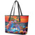 Hawaiian Lei Day Leather Tote Bag Dolphins with Colorful Corals and Romantic Sunset