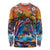 Hawaiian Lei Day Long Sleeve Shirt Dolphins with Colorful Corals and Romantic Sunset