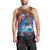 Hawaiian Lei Day Men Tank Top Dolphins with Colorful Corals and Romantic Sunset