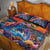 Hawaiian Lei Day Quilt Bed Set Dolphins with Colorful Corals and Romantic Sunset