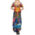 Hawaiian Lei Day Summer Maxi Dress Dolphins with Colorful Corals and Romantic Sunset