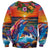 Hawaiian Lei Day Sweatshirt Dolphins with Colorful Corals and Romantic Sunset