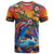 Hawaiian Lei Day T Shirt Dolphins with Colorful Corals and Romantic Sunset