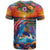 Hawaiian Lei Day T Shirt Dolphins with Colorful Corals and Romantic Sunset