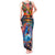 Hawaiian Lei Day Tank Maxi Dress Dolphins with Colorful Corals and Romantic Sunset