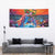 Hawaiian Lei Day Tapestry Dolphins with Colorful Corals and Romantic Sunset