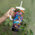 Hawaiian Lei Day Tumbler With Handle Dolphins with Colorful Corals and Romantic Sunset