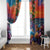 Hawaiian Lei Day Window Curtain Dolphins with Colorful Corals and Romantic Sunset