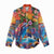 Hawaiian Lei Day Women Casual Shirt Dolphins with Colorful Corals and Romantic Sunset