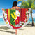 Personalised Hawaii and Philippines Together Beach Blanket The Emblems with Cultural Symbols Green-Yellow-Red Tricolor