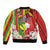 Personalised Hawaii and Philippines Together Bomber Jacket The Emblems with Cultural Symbols Green-Yellow-Red Tricolor