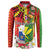 Personalised Hawaii and Philippines Together Button Sweatshirt The Emblems with Cultural Symbols Green-Yellow-Red Tricolor