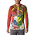 Personalised Hawaii and Philippines Together Button Sweatshirt The Emblems with Cultural Symbols Green-Yellow-Red Tricolor