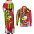 Personalised Hawaii and Philippines Together Couples Matching Off Shoulder Maxi Dress and Long Sleeve Button Shirt The Emblems with Cultural Symbols Green-Yellow-Red Tricolor