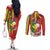 Personalised Hawaii and Philippines Together Couples Matching Off The Shoulder Long Sleeve Dress and Long Sleeve Button Shirt The Emblems with Cultural Symbols Green-Yellow-Red Tricolor