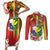 Personalised Hawaii and Philippines Together Couples Matching Short Sleeve Bodycon Dress and Long Sleeve Button Shirt The Emblems with Cultural Symbols Green-Yellow-Red Tricolor