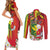 Personalised Hawaii and Philippines Together Couples Matching Short Sleeve Bodycon Dress and Long Sleeve Button Shirt The Emblems with Cultural Symbols Green-Yellow-Red Tricolor