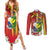 Personalised Hawaii and Philippines Together Couples Matching Summer Maxi Dress and Long Sleeve Button Shirt The Emblems with Cultural Symbols Green-Yellow-Red Tricolor