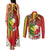 Personalised Hawaii and Philippines Together Couples Matching Tank Maxi Dress and Long Sleeve Button Shirt The Emblems with Cultural Symbols Green-Yellow-Red Tricolor