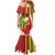Personalised Hawaii and Philippines Together Family Matching Mermaid Dress and Hawaiian Shirt The Emblems with Cultural Symbols Green-Yellow-Red Tricolor