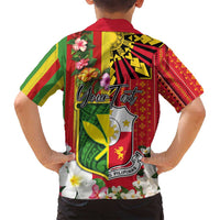 Personalised Hawaii and Philippines Together Family Matching Puletasi and Hawaiian Shirt The Emblems with Cultural Symbols Green-Yellow-Red Tricolor