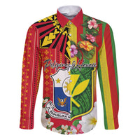 Personalised Hawaii and Philippines Together Family Matching Puletasi and Hawaiian Shirt The Emblems with Cultural Symbols Green-Yellow-Red Tricolor