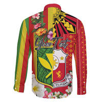 Personalised Hawaii and Philippines Together Family Matching Puletasi and Hawaiian Shirt The Emblems with Cultural Symbols Green-Yellow-Red Tricolor