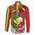 Personalised Hawaii and Philippines Together Family Matching Short Sleeve Bodycon Dress and Hawaiian Shirt The Emblems with Cultural Symbols Green-Yellow-Red Tricolor