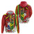 Personalised Hawaii and Philippines Together Hoodie The Emblems with Cultural Symbols Green-Yellow-Red Tricolor