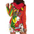 Personalised Hawaii and Philippines Together Hoodie Dress The Emblems with Cultural Symbols Green-Yellow-Red Tricolor