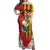 Personalised Hawaii and Philippines Together Off Shoulder Maxi Dress The Emblems with Cultural Symbols Green-Yellow-Red Tricolor