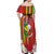 Personalised Hawaii and Philippines Together Off Shoulder Maxi Dress The Emblems with Cultural Symbols Green-Yellow-Red Tricolor