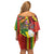 Personalised Hawaii and Philippines Together Off Shoulder Short Dress The Emblems with Cultural Symbols Green-Yellow-Red Tricolor